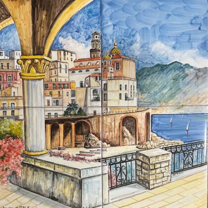 Pannello Artistico Paesaggio Atrani 40x40h.