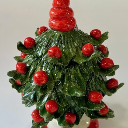 ALBERO DI NATALE IN CERAMICA MEDIO ROSSO CM.20